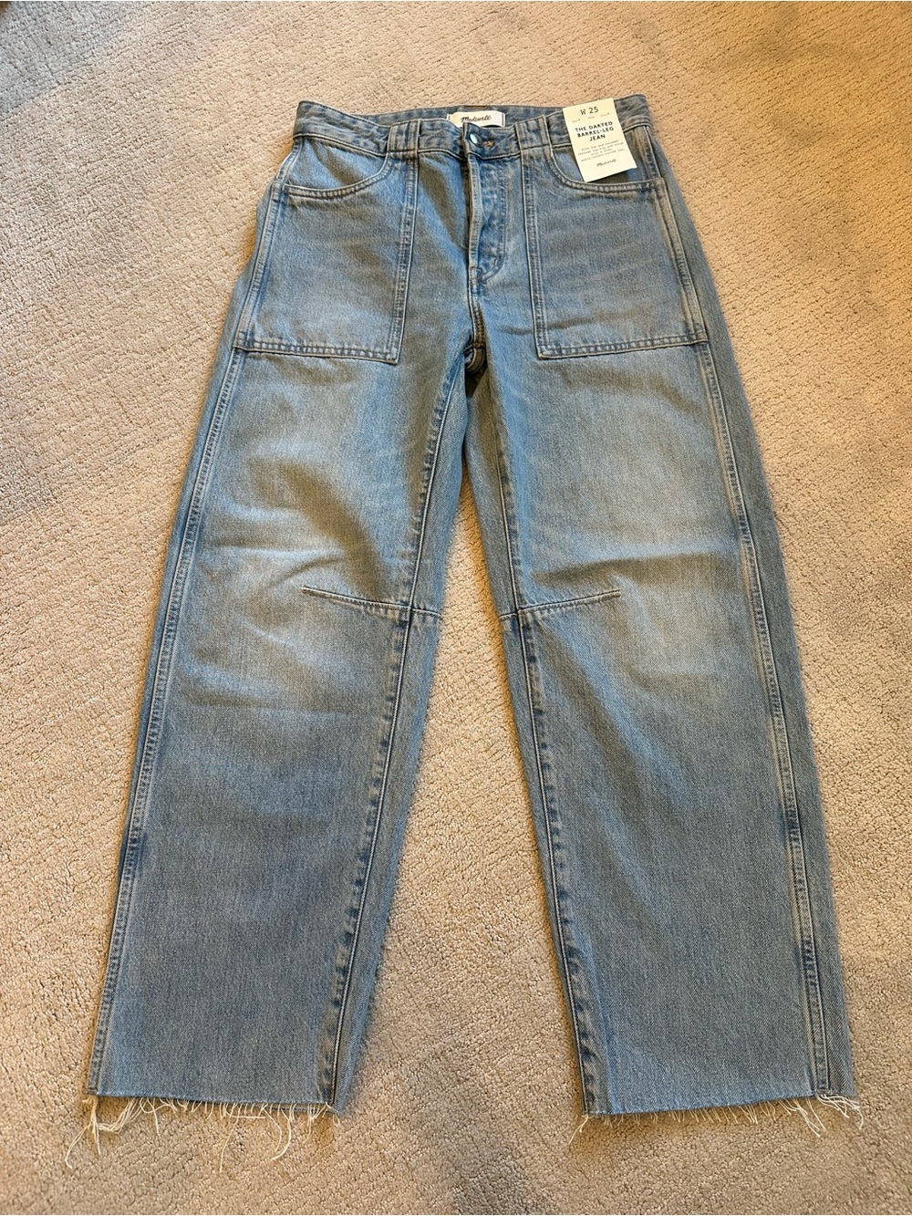 NWT Madewell Darted Barrel-leg Jean